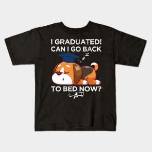 I Graduated Can I Go Back to Bed Now, Funny Graduation Kids T-Shirt